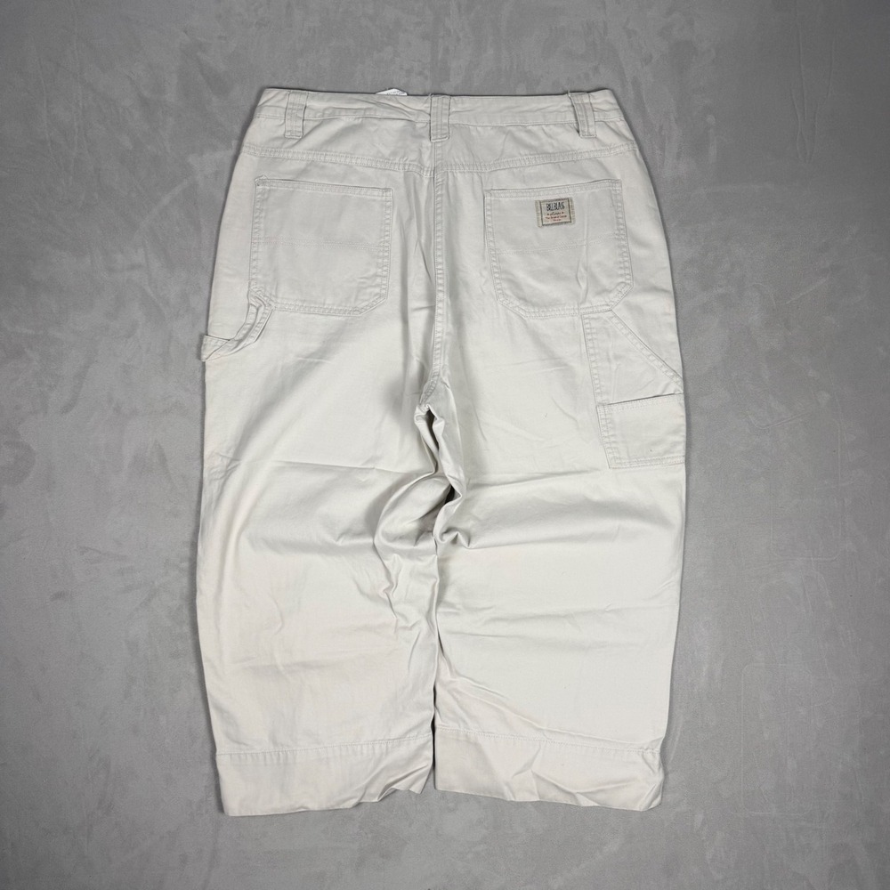 90s Womens Bill Blass Carpenter Utility Khaki Shorts Size 16